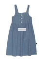 Wyn Dark Blue Vertical Striped Suspender Dress