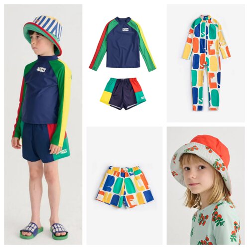 欧美儿童BC春夏长袖游泳衣泳裤