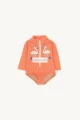 Tc Orange Flamingo Long-Sleeved One-Piece Swimsuit (Ready in Stock)