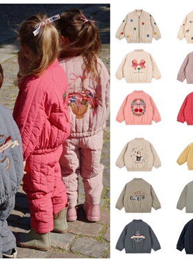 25AW新品欧美儿童秋冬季ks羊羔绒棒球服夹克男女宝宝保暖棉服外套