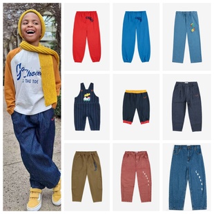 25秋冬季欧美儿童纯棉BC加绒运动卫裤男女宝宝休闲长裤牛仔背带裤