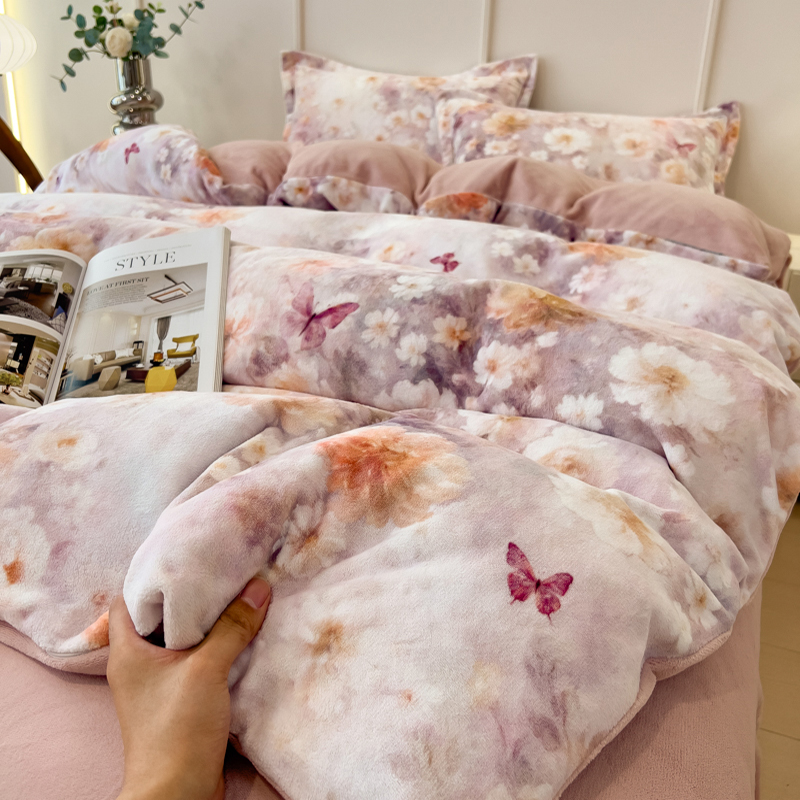 特价冬季加厚牛奶绒四件套防静电