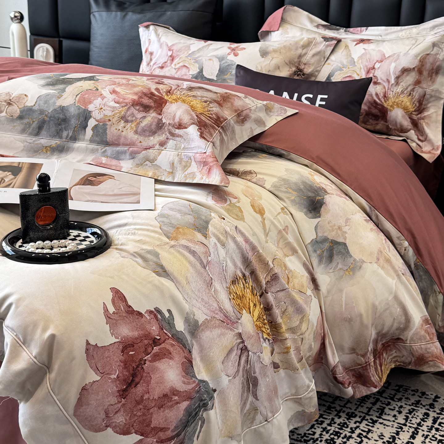 高级感140长绒棉磨毛全棉四件套秋冬纯棉美式印花保暖床上用品4,床上用品,床品套件/四件套/多件套,淘宝优惠券,粉丝福利购,淘宝优惠卷