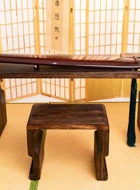 1.38米老桐木共鸣古琴桌凳 榫卯整体茶桌 禅意国学桌