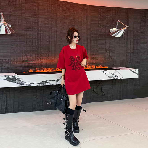 大码女装发字短袖T恤衫