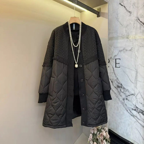 拼接加棉底摆长袖外套