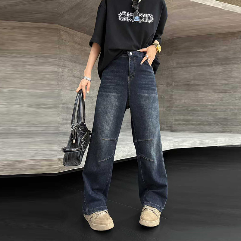 后腰松紧加厚毛巾底阔腿裤子