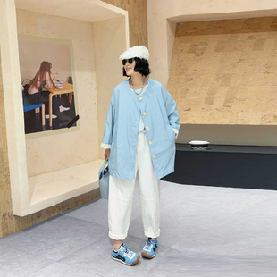 大码女装圆领长袖开衫外套2026早春新款百搭韩版设计感胖妹妹上衣