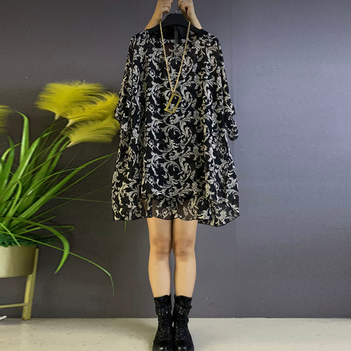 大码胖妹妹宽松短袖休闲百搭裙子