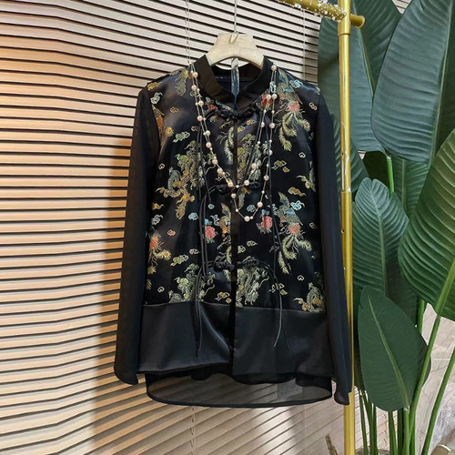 立领盘扣刺绣马甲圆领净版打底衫