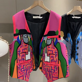 时尚 新款 2024夏季 百搭开衫 加大码 欧洲站胖妹妹减龄洋气马甲潮 女装