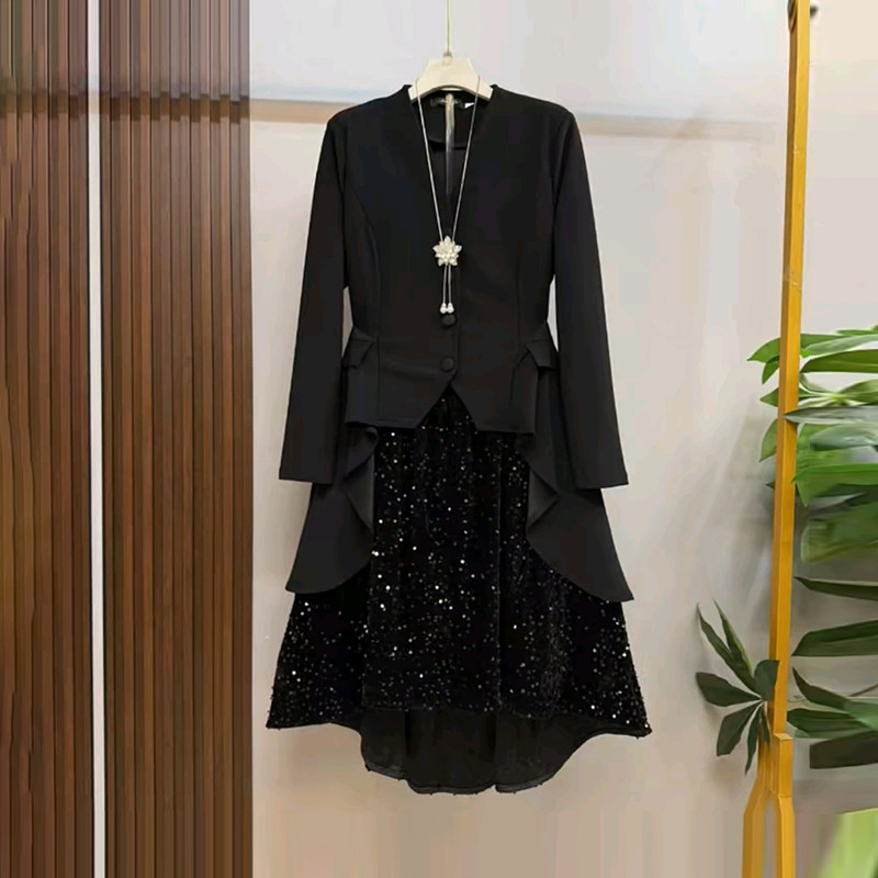 加肥女V领长袖不规则底摆上衣半身裙胖妹妹气质轻熟风洋气两件套,女装/女士精品,大码套装,淘宝优惠券,粉丝福利购,淘宝优惠卷