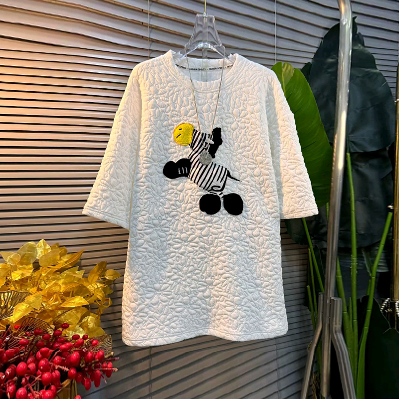 卡通小马图案短袖印花上衣