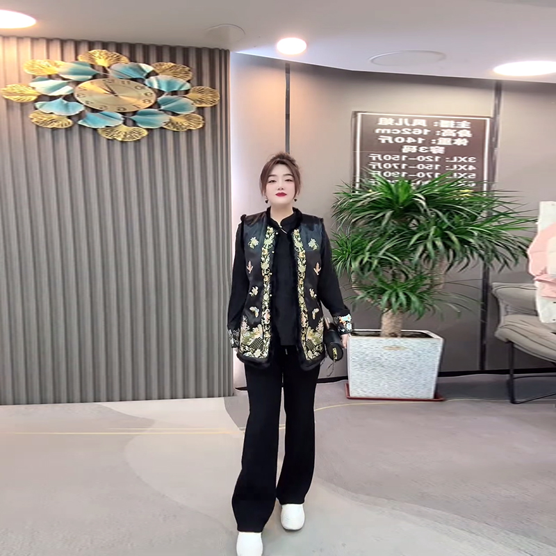 毛边刺绣国风马甲小衫上衣