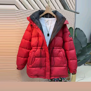 款 冬季 简约保暖外套 女装 胖MM加肥连帽立领棉服大衣宽松遮肚子大码