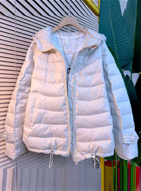 大码女装连帽底抽绳棉服外套