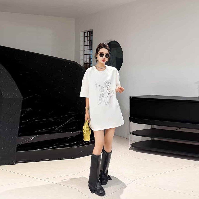 大码女装亮钻图案短袖T恤衫胖妹妹2026新款百搭减龄韩版休闲上衣,女装/女士精品,大码内搭,淘宝优惠券,粉丝福利购,淘宝优惠卷