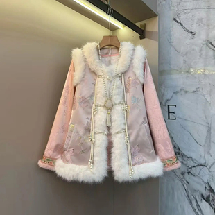 胖妹妹流苏扣毛毛边国风马甲大码女装气质设计感拼色花朵袖口小衫