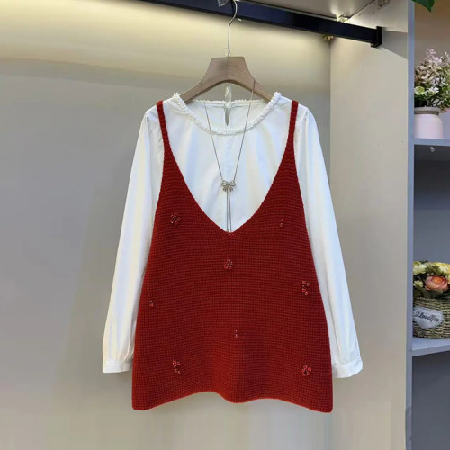 长袖圆领小衫净版吊带背心