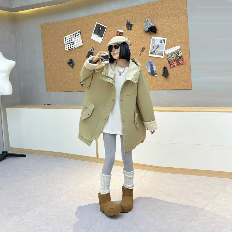 连帽毛毛内里长袖外套