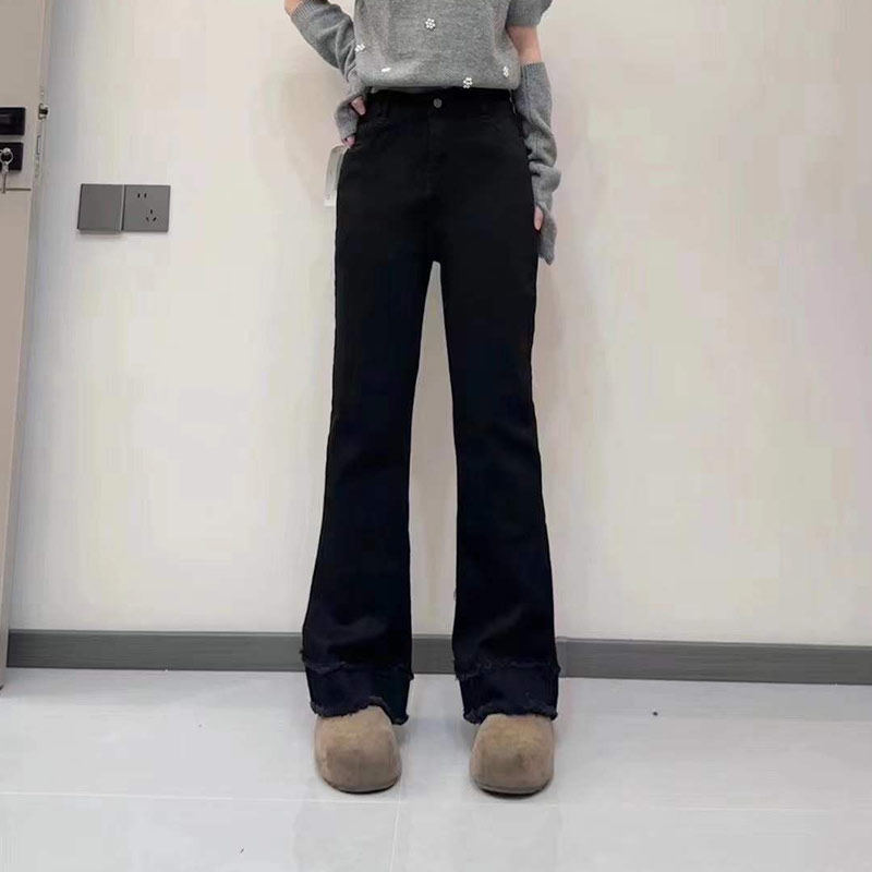 加肥女毛边裤脚牛仔长裤胖妹妹气质欧洲站2026新款洋气窄版阔腿裤,女装/女士精品,大码裤装,淘宝优惠券,粉丝福利购,淘宝优惠卷