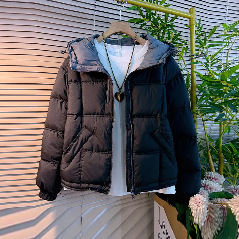 胖MM加肥连帽长袖棉外套2026早冬款大码女装简约宽松百搭棉服上衣