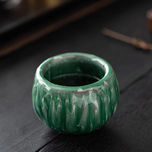中式手工志野陶瓷主人杯创意开片冰裂柴烧杯功夫茶道茶具个人茶杯