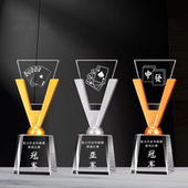 麻将比赛水晶奖杯定制德州扑克冠军雀神桥牌同花顺斗地主掼蛋奖牌