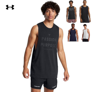 安德玛UA Project Rock强森男子健身训练透气运动背心T恤1373787