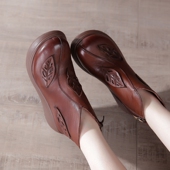 马丁靴冬新款 702软底春新靴子妈妈鞋 厚底松糕鞋 皮靴复古原创手工