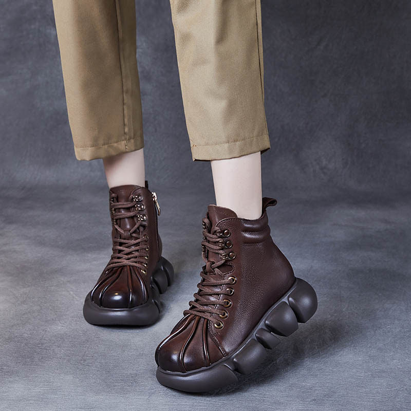 338厚底短靴休闲秋冬新款复古个性马丁靴女松糕春秋靴女式皮靴,女鞋,切尔西靴,淘宝优惠券,粉丝福利购,淘宝优惠卷