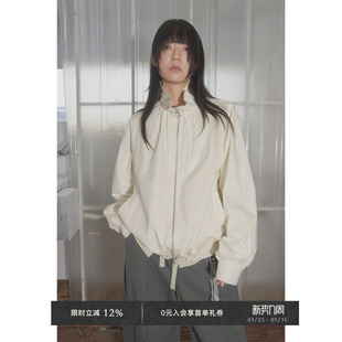 廓形夹克外套 花苞领荷叶边纸感率性宽松版 Veega Chic