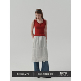 Chic Veega 春夏简约韩风纯棉镂空刺绣a字半裙搭配单品女 4折