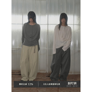 小衫 Veega 长袖 莱赛尔绵羊毛混纺简约立体褶量宽松版 Chic