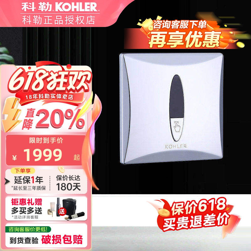 科勒奥帝安蹲便器感应冲洗器蹲厕自动感应器直流交流冲水器