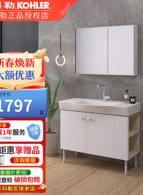 科勒浴室柜组合亲悦浴室家具小户型卫生间现代简约台盆柜K-22817T