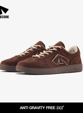 FOECODE 新款经典男女板鞋翻毛皮复古德训鞋运动休闲平底鞋深棕色