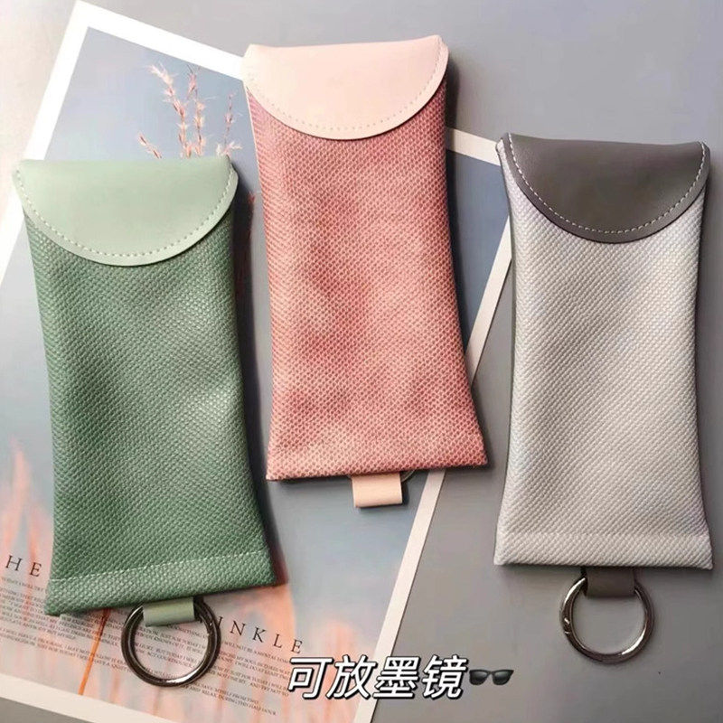 自动闭合高级感通用便携简约眼镜袋墨镜太阳镜收纳盒磁吸锁扣可挂