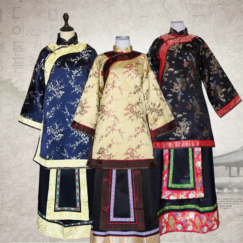 清朝民国夫人少奶奶姨太太古装老鸨秀禾服演出服装戏服伴娘媒婆服