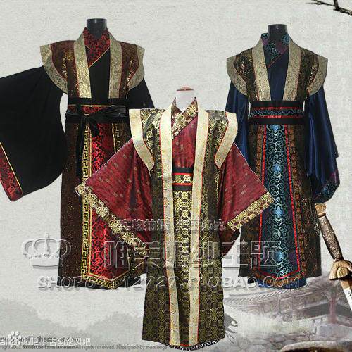 影视新款汉服直裾男士侠客表演服