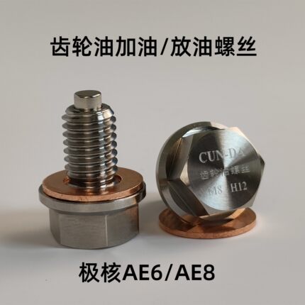 适用电动极核AE6AE8电摩不锈钢齿轮油螺丝改装外六角强磁机油滑牙