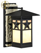 欧美新奇特阳台过道走廊别墅铁艺星星黑色岩美规E26灯头防水壁灯