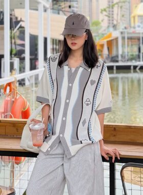 三折专区丨大牌撤柜甄选丨Jennie同款针织开衫短袖爱心毛衣T恤女