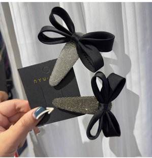 韩版布艺蝴蝶结发饰发夹百搭侧边刘海夹后脑勺顶夹碎发bb夹掰掰夹