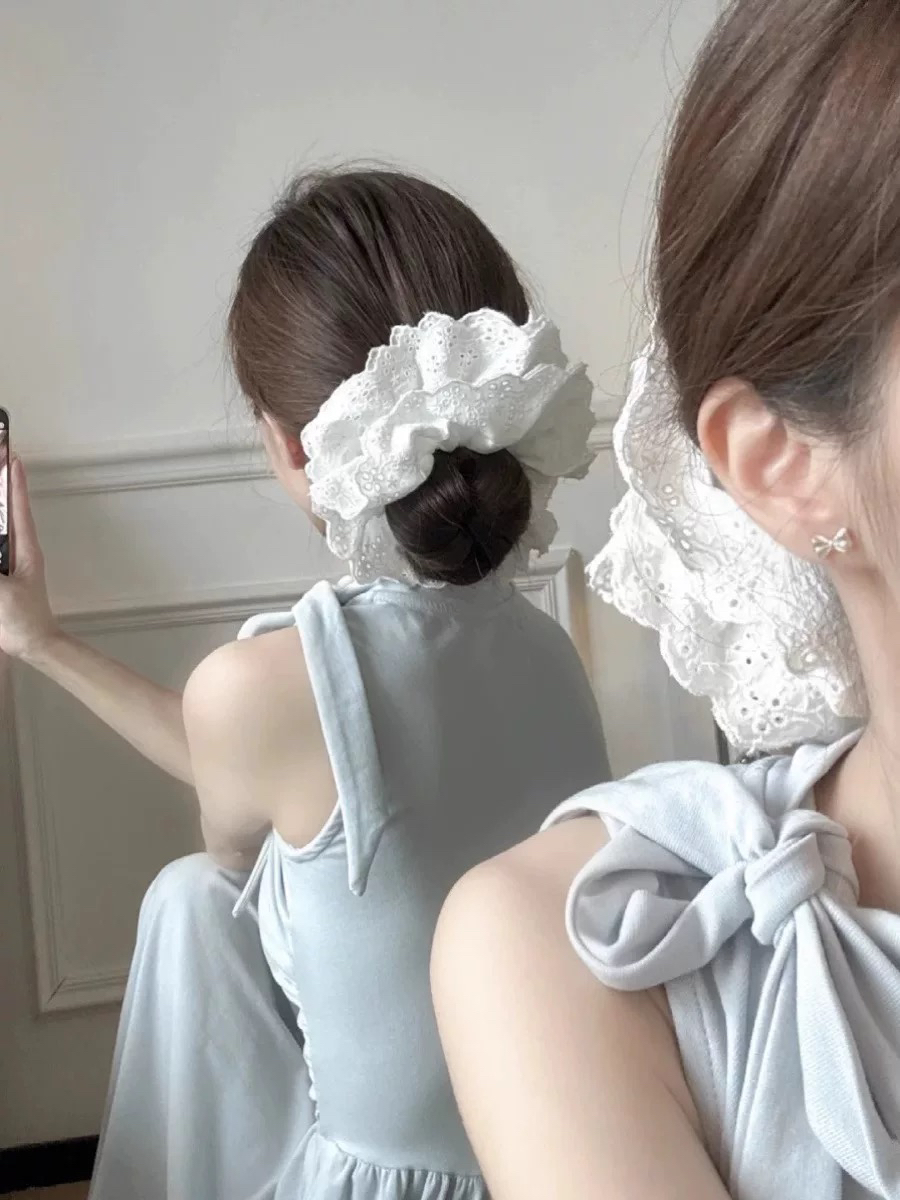 温柔白月光~显脸小的发圈被我找到啦！ 四层蕾丝花边真的太惊艳！