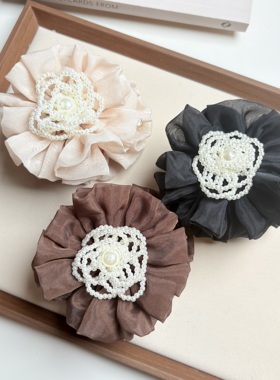 欧根纱双面花朵中号抓夹