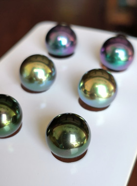 超大孔雀绿澳白贝珠耳钉925银气质小钢炮超美南洋珠百搭简约耳饰