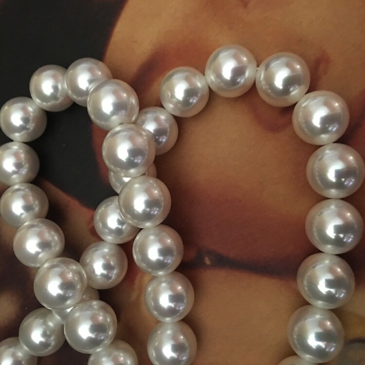 超大珍珠项链chocker锁骨链精工深海镜面贝珠珍珠项链百搭个性贵