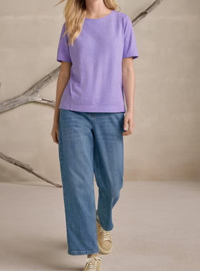 汉麻时代女棉麻针织T恤短袖圆领日常休闲天然汉麻料防晒抑菌透气