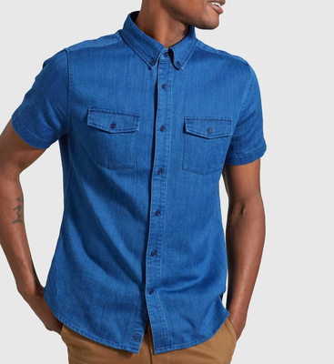 度物思仁欧美男士棉麻衬衫短袖翻领高档汉麻料吸汗透气抑菌有机棉